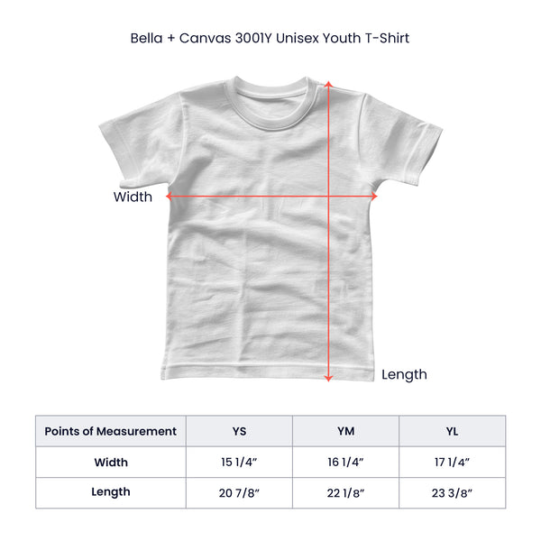 MOMAVO - Bella + Canvas 3001Y Unisex Youth T-Shirt Front Print White
