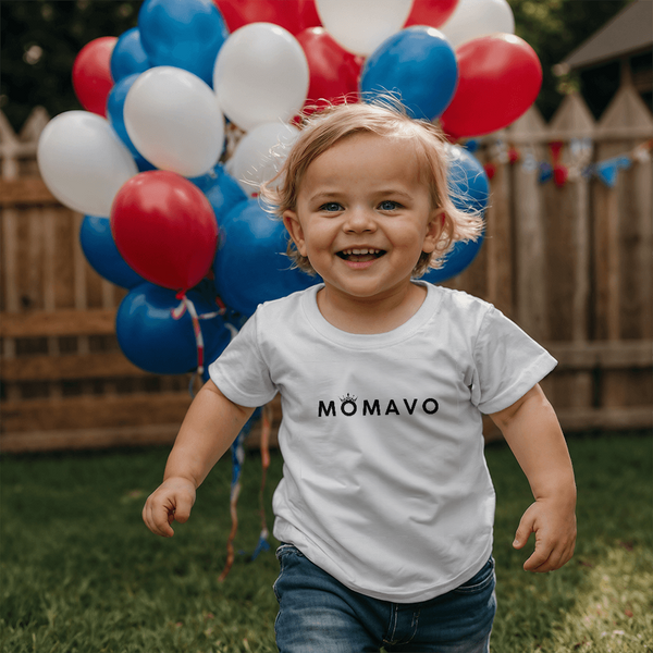 MOMAVO -  Bella + Canvas 3001T Toddler Jersey Tee Front Print - White/Pink