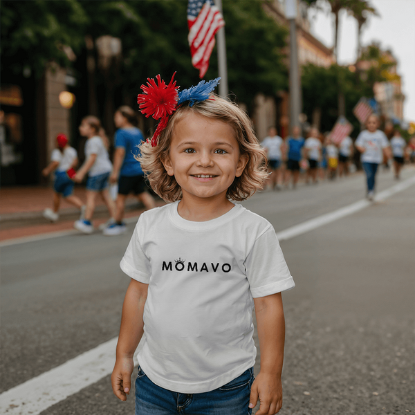 MOMAVO -  Bella + Canvas 3001T Toddler Jersey Tee Front Print - White/Pink