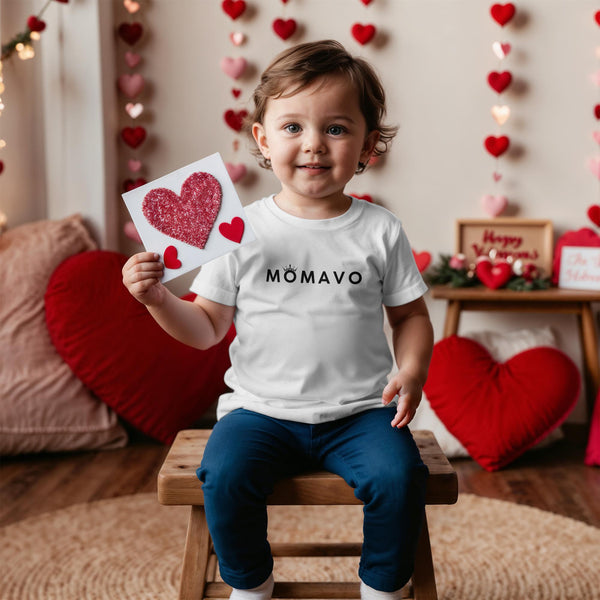 MOMAVO -  Bella + Canvas 3001T Toddler Jersey Tee Front Print - White/Pink