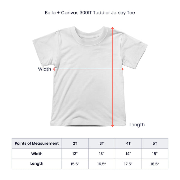 MOMAVO -  Bella + Canvas 3001T Toddler Jersey Tee Front Print - White/Pink