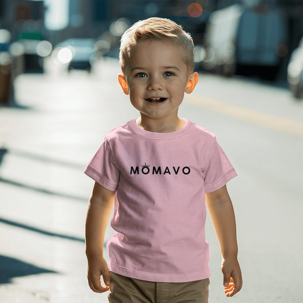 MOMAVO -  Bella + Canvas 3001T Toddler Jersey Tee Front Print - White/Pink