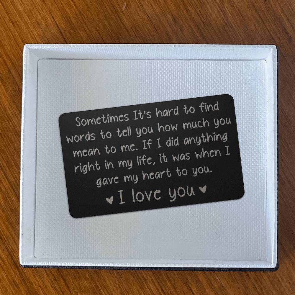 Wallet Metal Card - I Love You