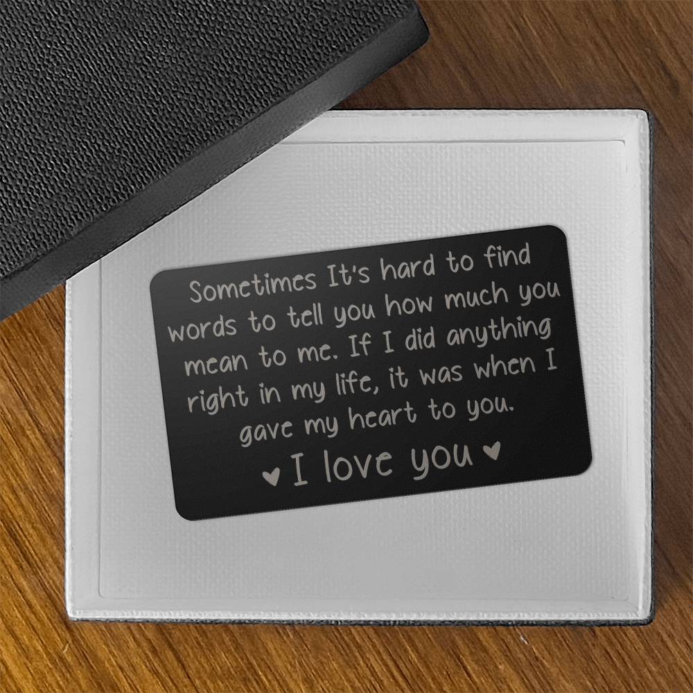 Wallet Metal Card - I Love You