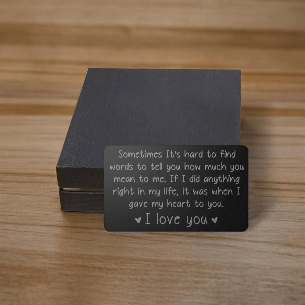 Wallet Metal Card - I Love You