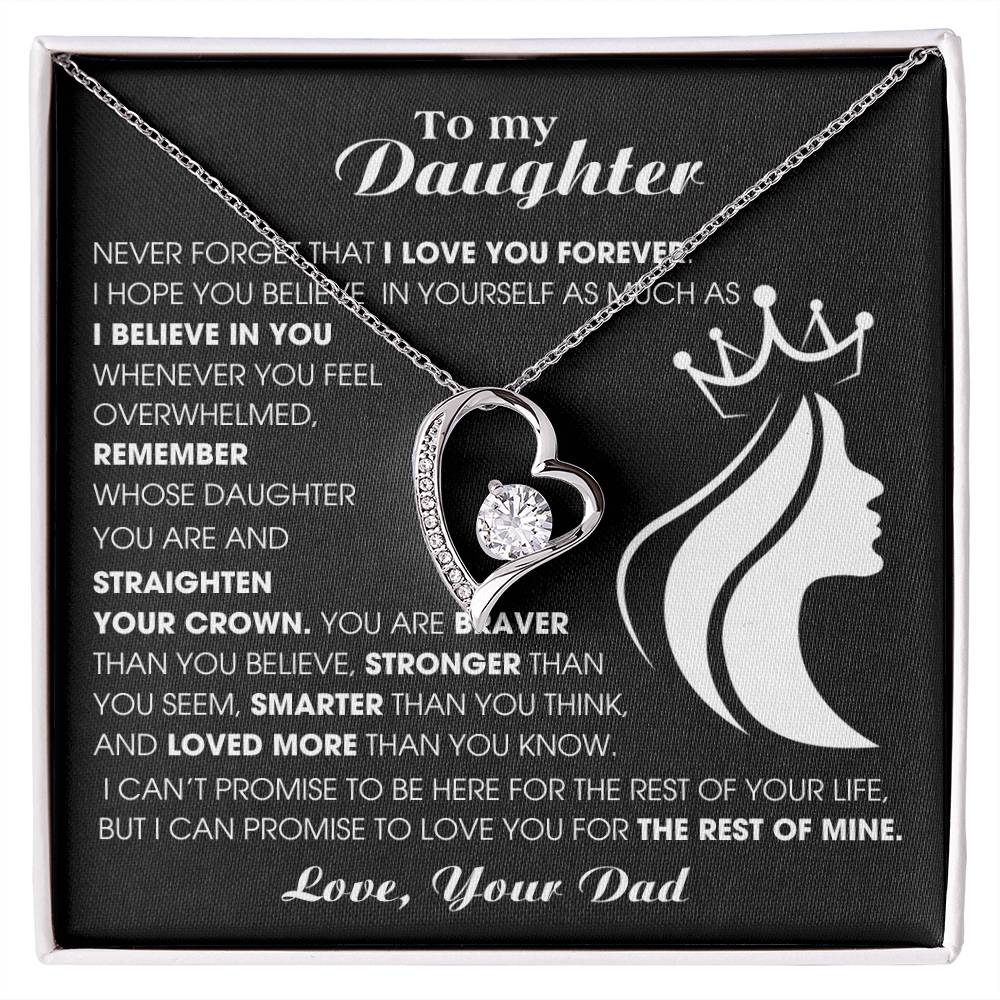 Gift From Dad ,  Daughter Jewelry, To My Badass Daughter Necklace, Forever Love Necklace, Father to Daughter , Princess