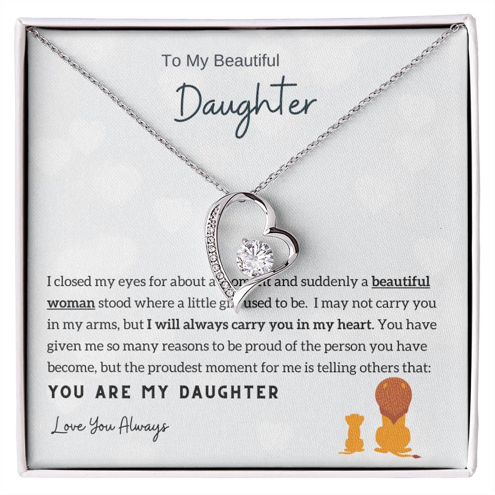 Gift From Dad , Daughter Necklace Gift from Dad, Daughter Necklace, 14k White Gold , Top Gift for Daughter
