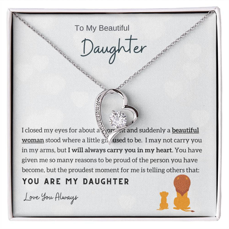 Gift From Dad , Daughter Necklace Gift from Dad, Daughter Necklace, 14k White Gold , Top Gift for Daughter