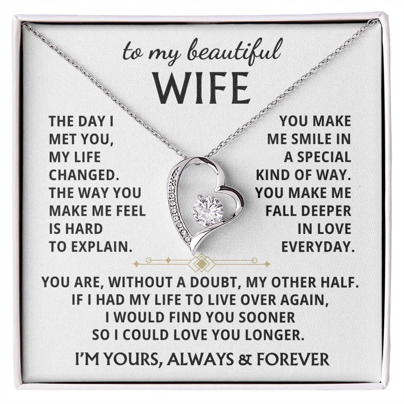 [Almost Sold Out] To My Beautiful Wife - fall deeper in love everyday [ Forever love necklace ]