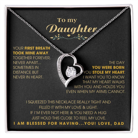 To My Daughter - Hold this necklace close to feel my love & light