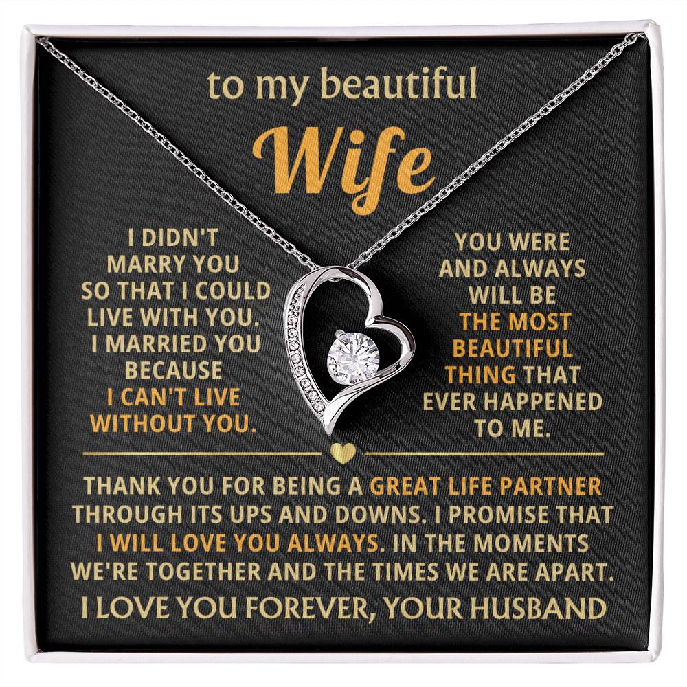 Gift For Wife " I Married You Because I Cant Live Without You" Love Kn – Incandescent Jewelers