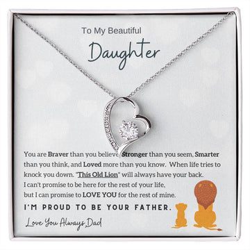 To My Beautiful Daughter, You Are Loved More Than You Know (Forever Love Necklace)