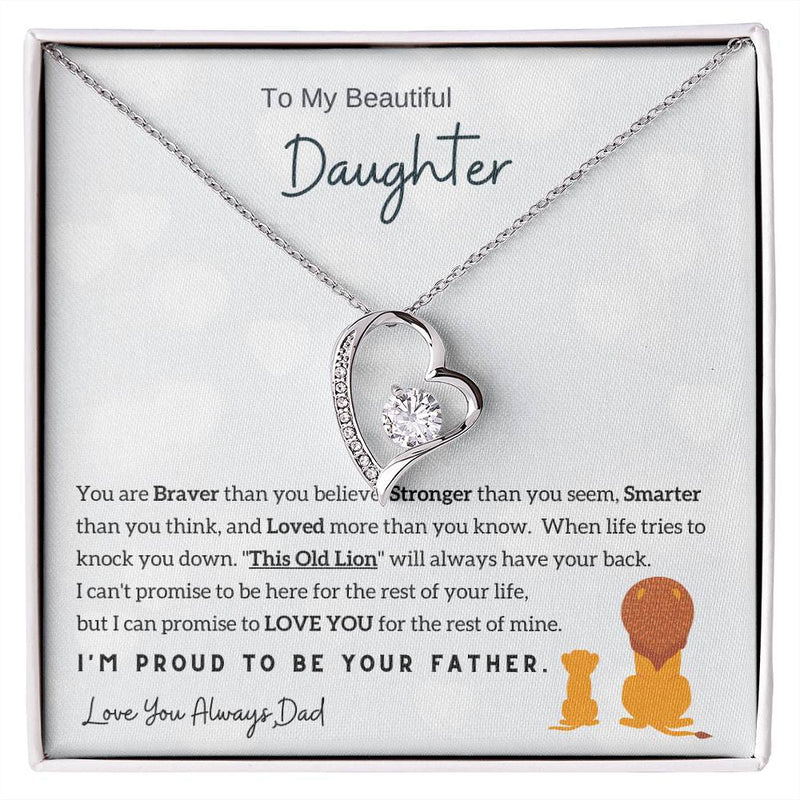 To My Beautiful Daughter, You Are Loved More Than You Know (Forever Love Necklace)