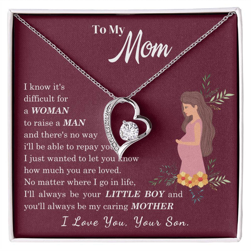 [ Few left only ] To My Loving Mother - I love you, your son - Forever Love Necklace