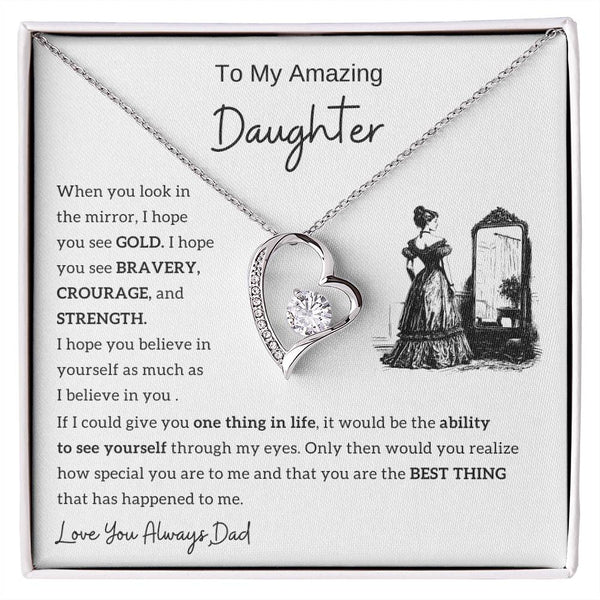 (Only A Few Left) To My Amazing Daughter - Forever Love Necklace
