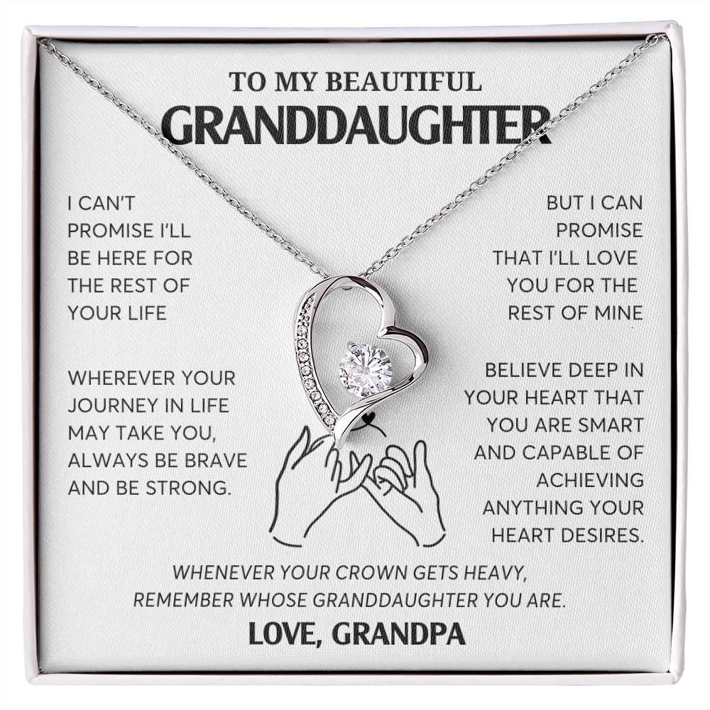 To My Granddaughter Necklace, Jewelry Gift for Graduation, Wedding, Birthday from Grandparents, Gifts From Grandpa