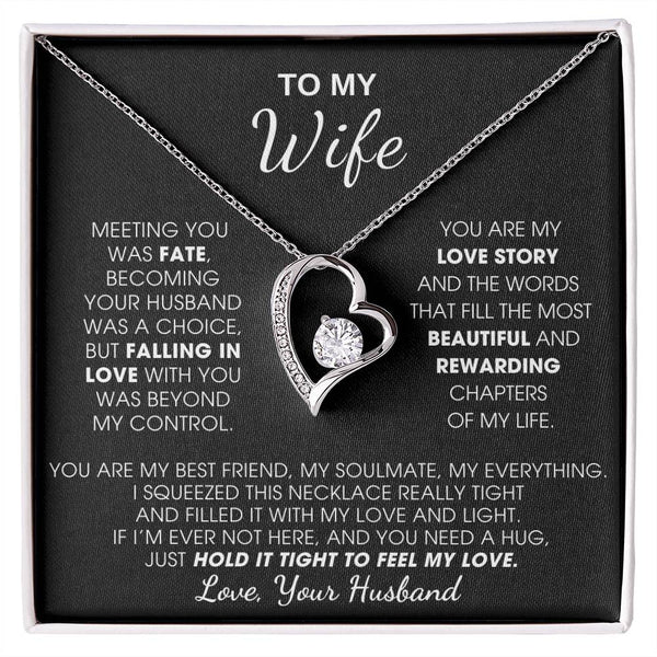 [ Only A Few Left ] To My Wife, Hold This Close To Feel My Love  - Forever Love Necklace