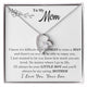 [Only a few left] To My Mom - I Love You Mother  - Forever Love Necklace