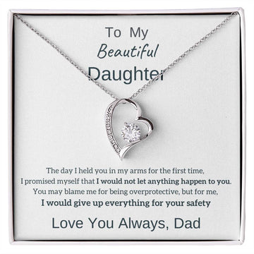 Daughter Necklace Gift from Dad, Gift From Dad, Daughter Gift, Daughter Necklace, 14k White Gold , Top Gift for Daughter