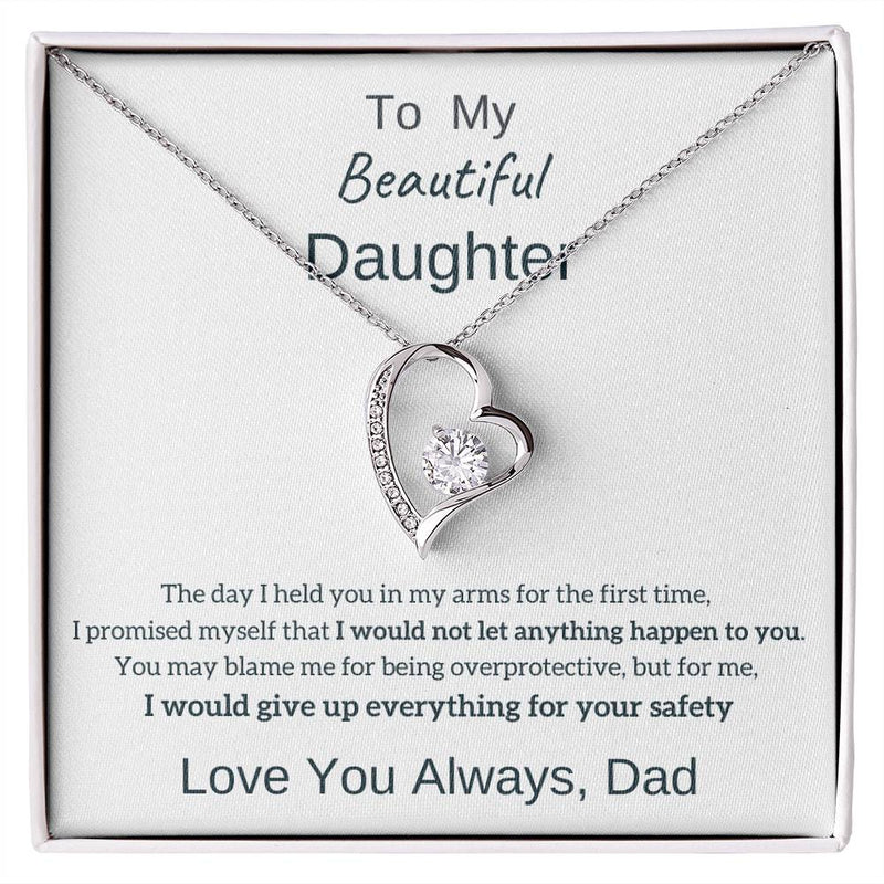 Daughter Necklace Gift from Dad, Gift From Dad, Daughter Gift, Daughter Necklace, 14k White Gold , Top Gift for Daughter