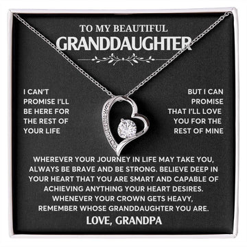 Gift From Grandpa To Granddaughter, Granddaughter Jewelry Gift, Granddaughter Necklace,  Gift For Her, Forever Love