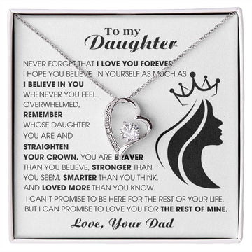 Daughter Jewelry, To My Badass Daughter Necklace, Father to Daughter , Heart Pendant , Princess