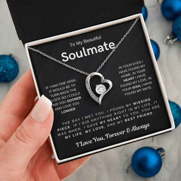 To My Beautiful Soulmate, You Are My Missing Piece - (Forever Love Necklace)
