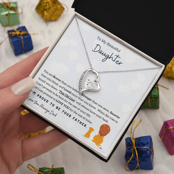 To My Beautiful Daughter, You Are Loved More Than You Know (Forever Love Necklace)
