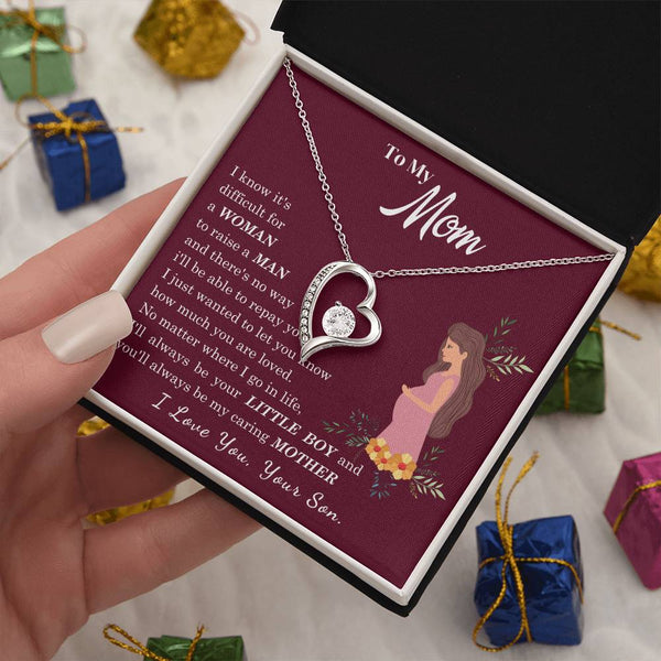 [ Few left only ] To My Loving Mother - I love you, your son - Forever Love Necklace