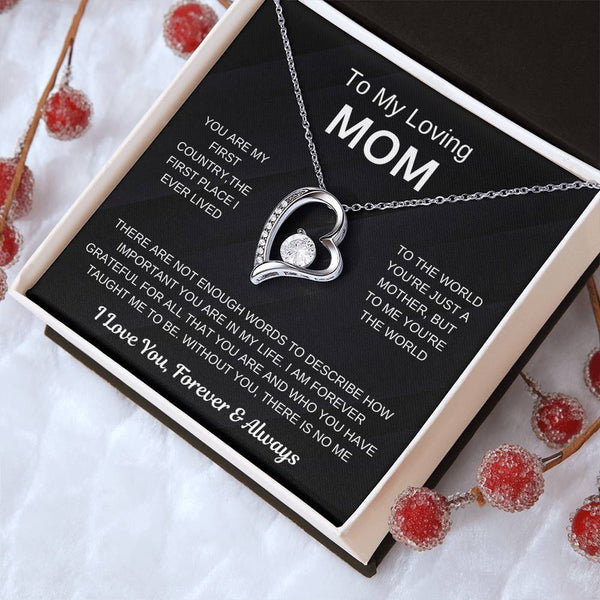 (Forever Love Necklace) - To My Loving Mom, Without You, There Is No Me