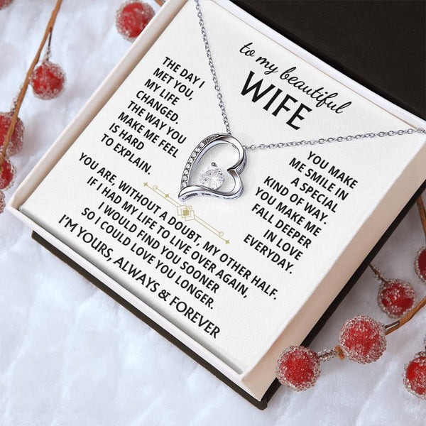 [Almost Sold Out] To My Beautiful Wife - fall deeper in love everyday [ Forever love necklace ]