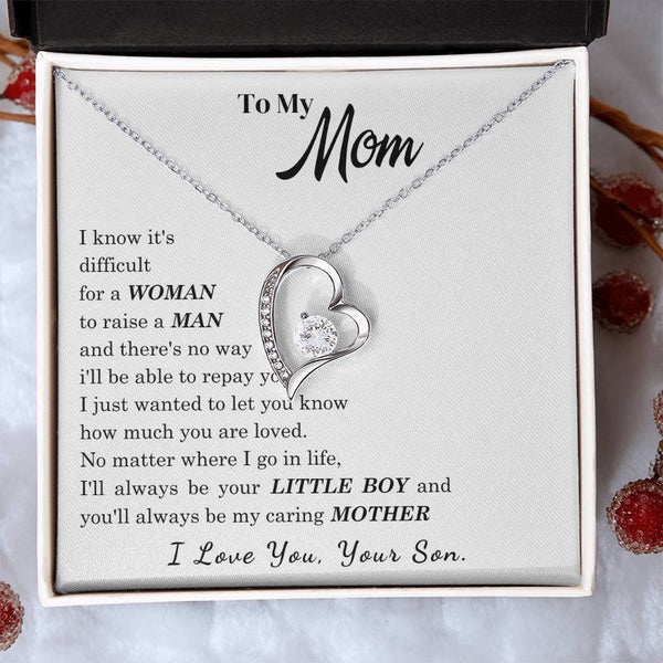 [ Few left only ]  To My Mom - I Love You Mother - Forever Love Necklace