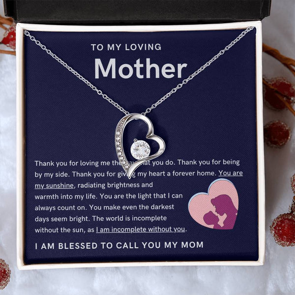 To My Loving Mother - You are my sunshine, radiating brightness into my life (Only a Few Left) - Forever Love Necklace