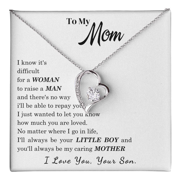 [ Few left only ]  To My Mom - I Love You Mother - Forever Love Necklace