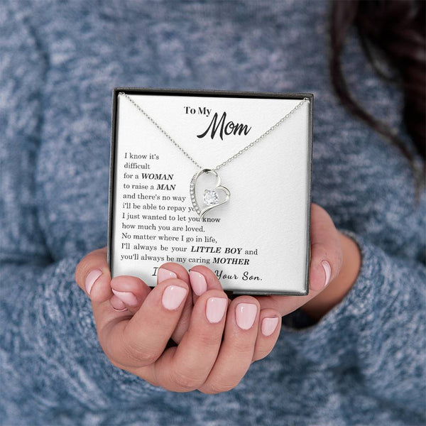 [ Few left only ]  To My Mom - I Love You Mother - Forever Love Necklace