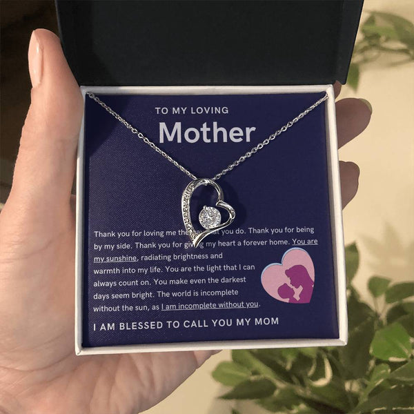 To My Loving Mother - You are my sunshine, radiating brightness into my life (Only a Few Left) - Forever Love Necklace