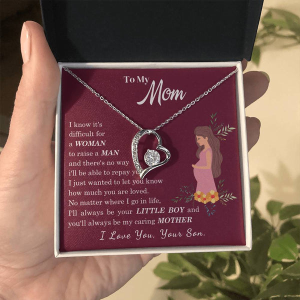 [ Few left only ] To My Loving Mother - I love you, your son - Forever Love Necklace