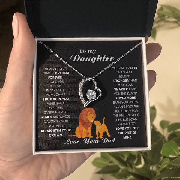[ Forever love necklace ] To My Daughter, Never Forget That I Love You Forever