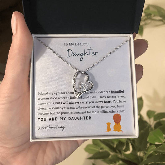 Gift From Dad , Daughter Necklace Gift from Dad, Daughter Necklace, 14k White Gold , Top Gift for Daughter