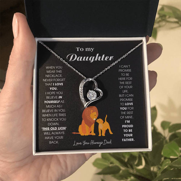 To My Daughter - When you wear this necklace, never forget that I LOVE YOU [ Gift From Dad ] [ Forever Love ]