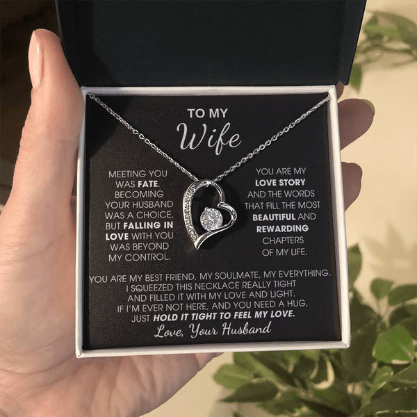 [ Only A Few Left ] To My Wife, Hold This Close To Feel My Love  - Forever Love Necklace