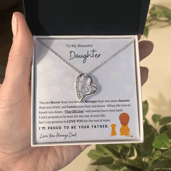 To My Beautiful Daughter, You Are Loved More Than You Know (Forever Love Necklace)