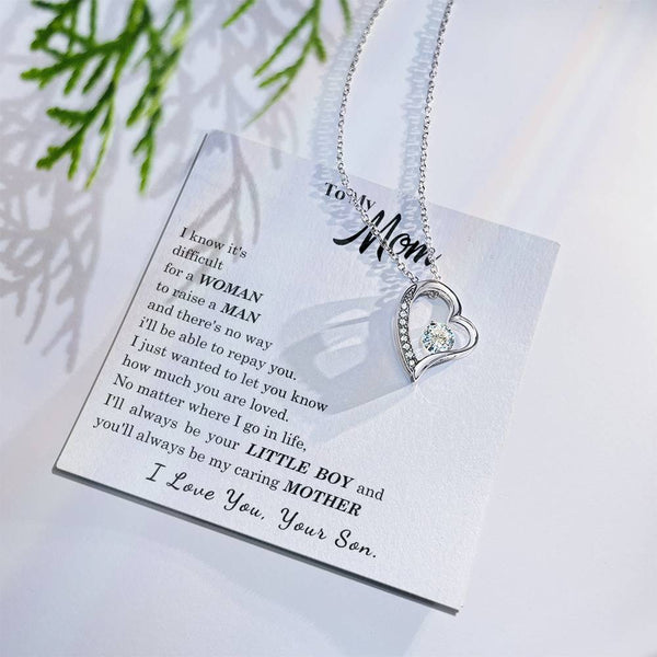 [ Few left only ]  To My Mom - I Love You Mother - Forever Love Necklace