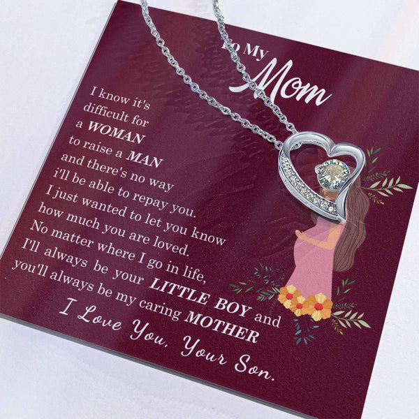 [ Few left only ] To My Loving Mother - I love you, your son - Forever Love Necklace