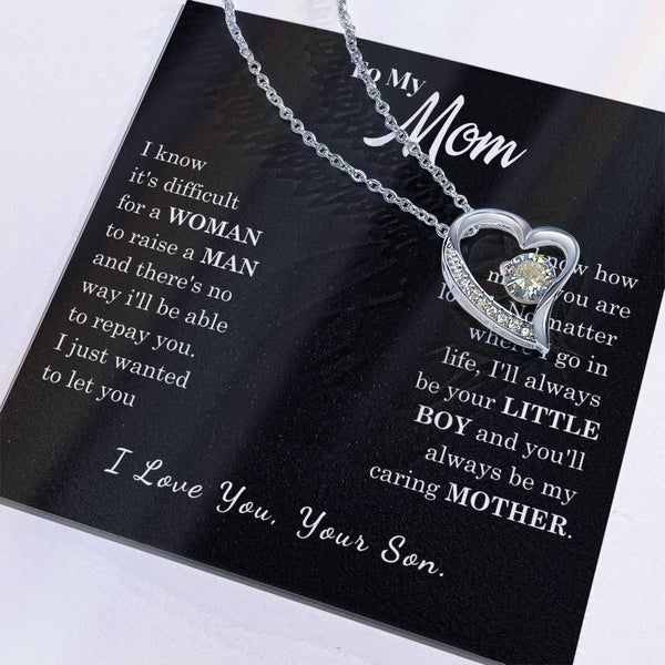 [ Few left only ]  To My Mom - Loved Mother - Forever Love Necklace