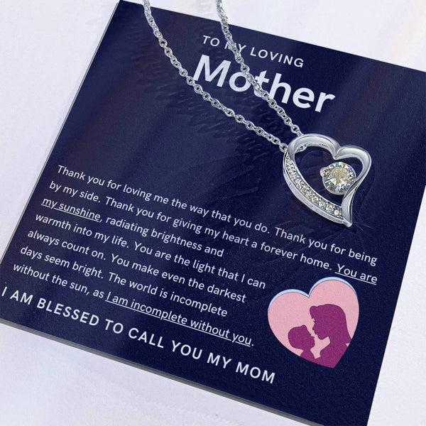 To My Loving Mother - You are my sunshine, radiating brightness into my life (Only a Few Left) - Forever Love Necklace