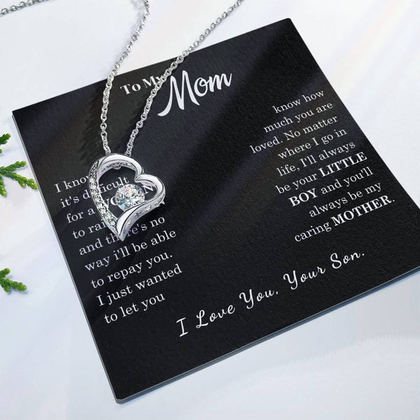 [ Few left only ]  To My Mom - Loved Mother - Forever Love Necklace