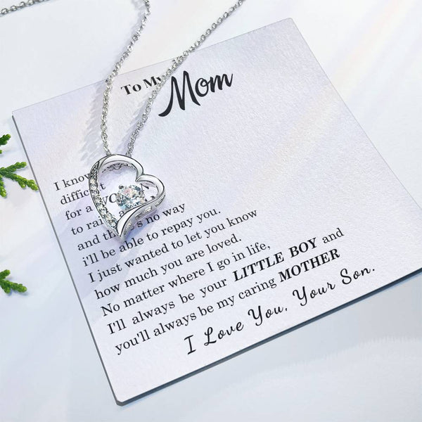 [ Few left only ]  To My Mom - I Love You Mother - Forever Love Necklace