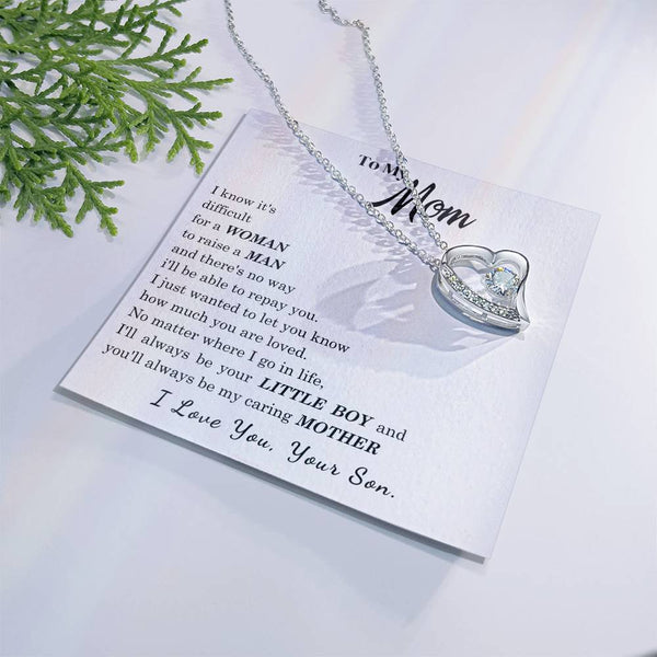 [ Few left only ]  To My Mom - I Love You Mother - Forever Love Necklace