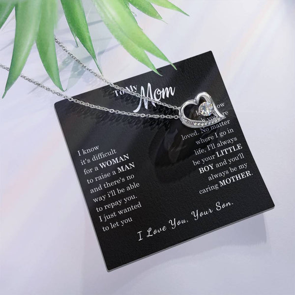 [ Few left only ]  To My Mom - Loved Mother - Forever Love Necklace